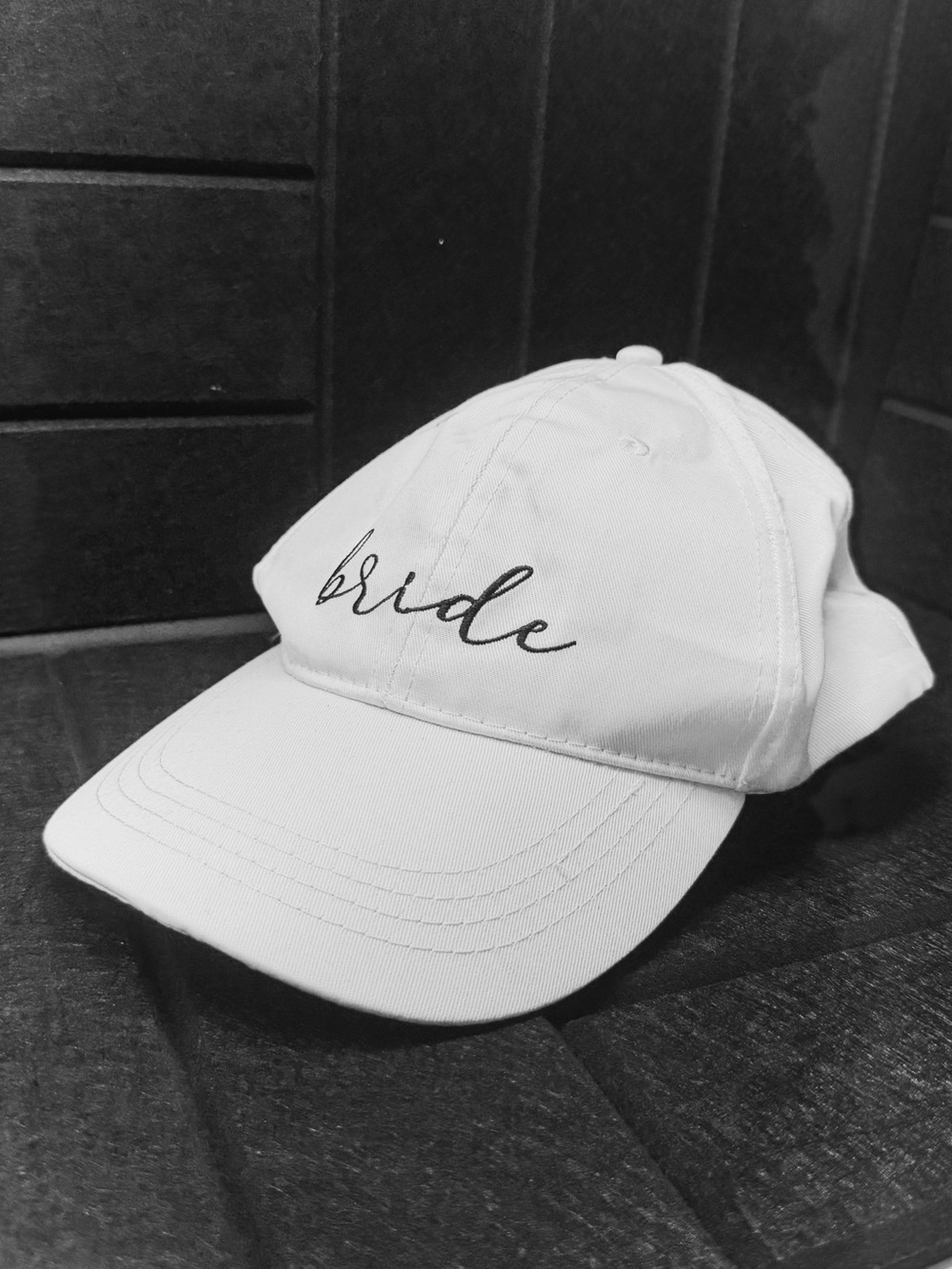 White 'Bride' Embroidered Baseball Cap - Wedding Accessories
